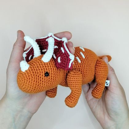 Crochet Handmade Dinosaur Triceratops Toy